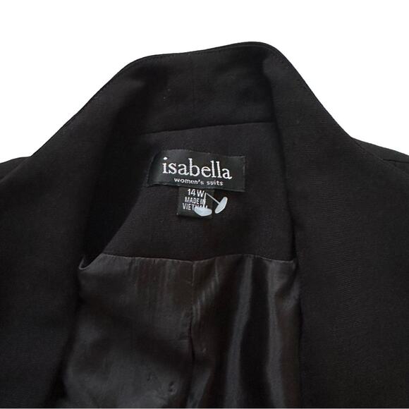 Isabella Blazer Jacket Black Open Front Lined Career Blazer Plus Size 14W - Picture 2 of 12